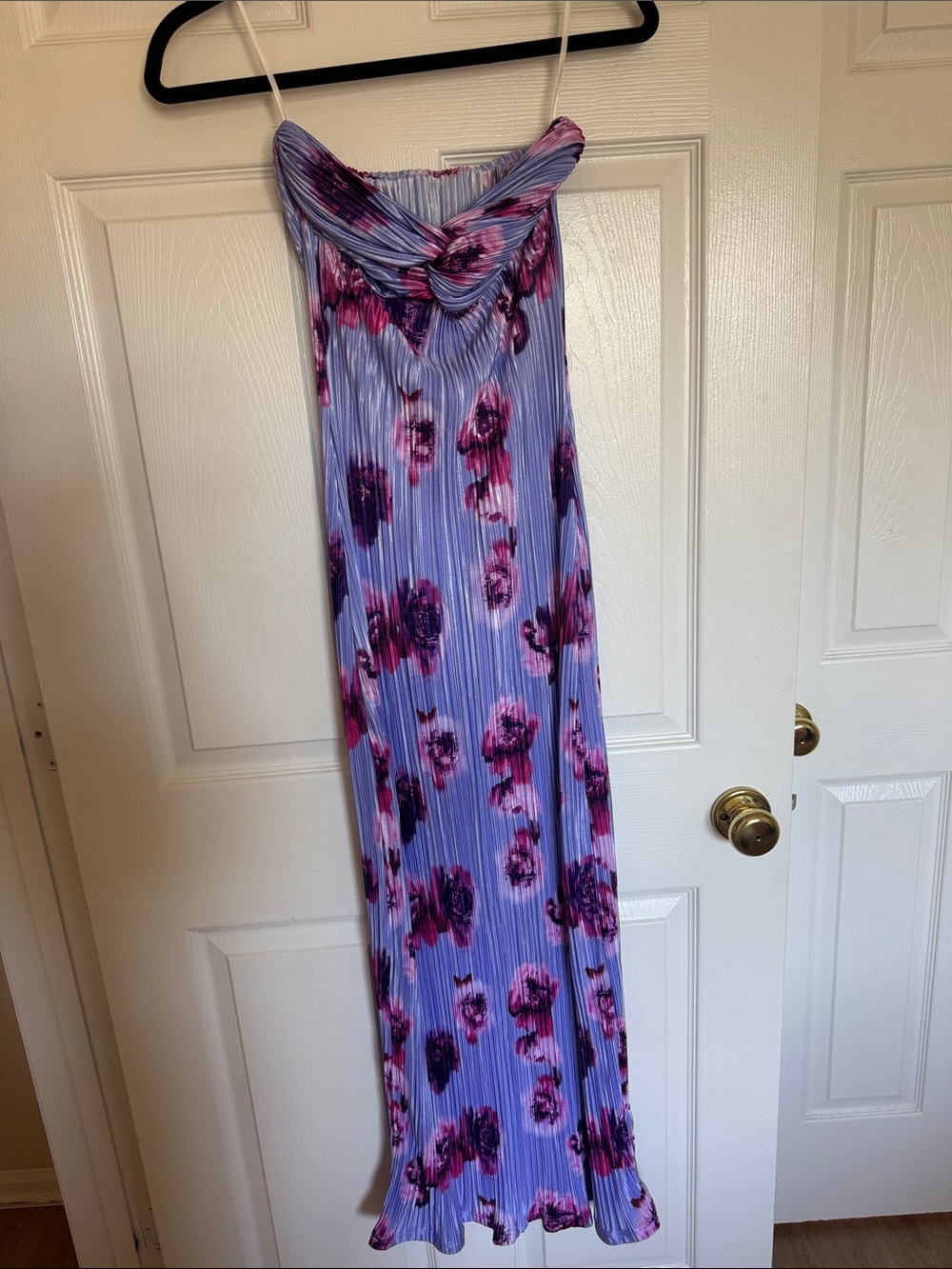 Cider Lavender Maxi Dress with Pink Floral Print